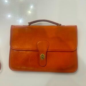 Vintage Orange Coach Leather Bag